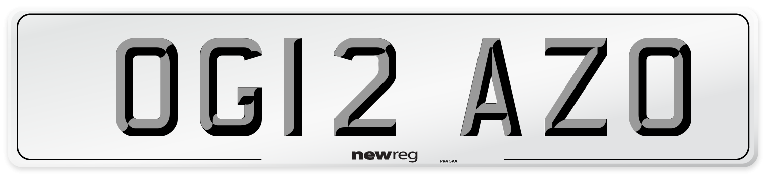 OG12 AZO Number Plate from New Reg
